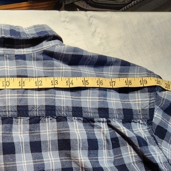 Carhartt Relaxed Fit Men's Short Sleeve Blue Plaid Button-Down Shirt Size Large - Picture 7 of 14